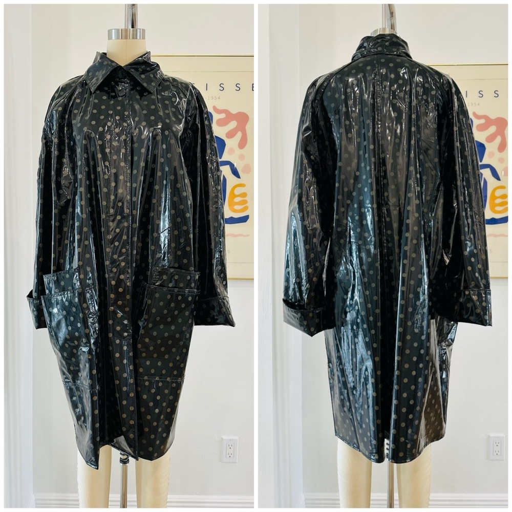 Vintage 90’s Black Polka Dot Raincoat